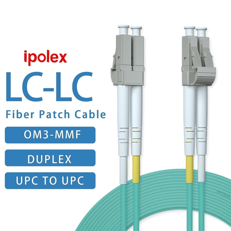 ipolex OM3 LC to LC Fiber Patch Cable, 10G Multimode Fiber Duplex LC 50/125Î¼m Fiber Optic Cable Cord, LSZH 10 Meter(33ft), Aqua - Image 5